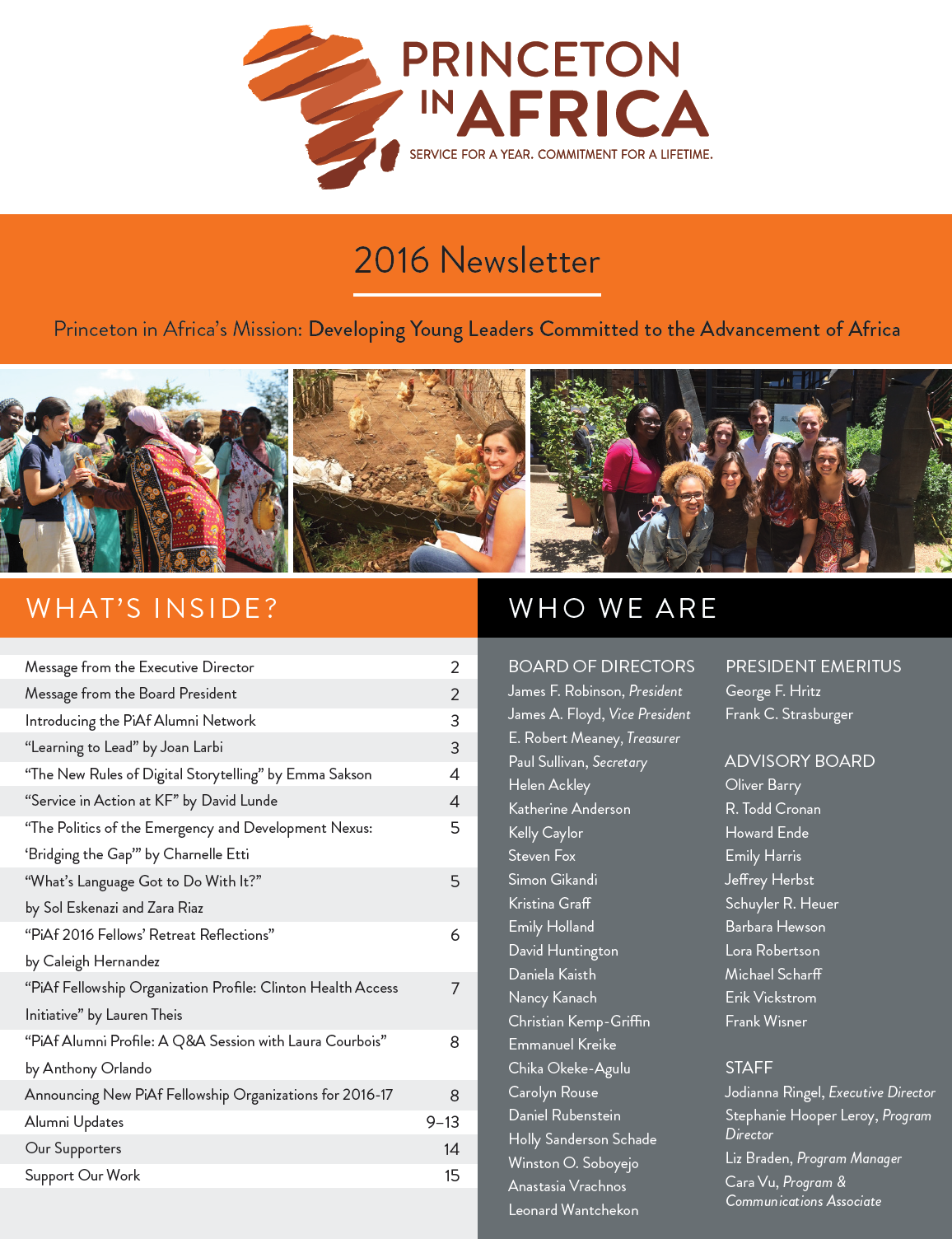 PiAf 2016 Newsletter