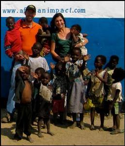 '09-'10 PiAf Fellow Mark Stevens and '10-'11 PiAf Fellow Mary Reid Munford at African Impact in Zambia