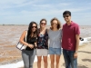 2012-13 PiAf Dakar-based Fellows enjoying a day at Lake Retba, (from left) Elizabeth Mulvey, Corinne Stephenson-Johnson, Camille Fenton, and Abhit Bhandari