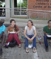 Annette enjoying lunch with her coworkers at the clinic.