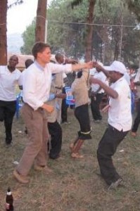 Bjorn dancing at a Burundi Independence Day celebration.
