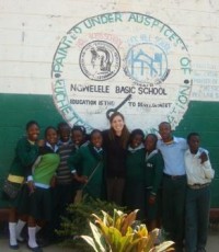 Jill with some of her students from the Kucetekela Foundation.