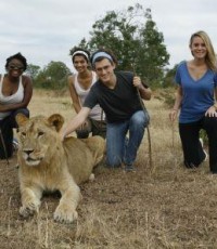 Lisa (right) takes a break from Olam to meet up with fellow PiAf-ers Alison Thurston, Neha Dubli and John Drollinger in Zambia.