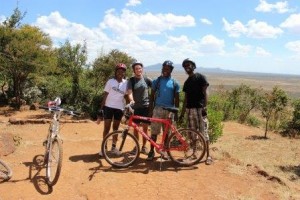 John and his friends after a bike ride through the Ngong Hills, just outside of Nairobi.