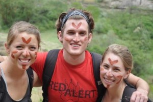 Marielle hikinh in Hells Gate National Park near Lake Naivasha with PiAf Fellows John Drollinger and Dara Carroll. 