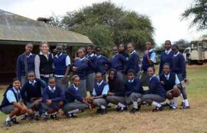 Morgan with students from Daraja Academy who visited Mpala to learn about research. 