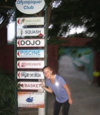 Eliza excited to take on some new classes at the gym in Dakar, Club Olympique