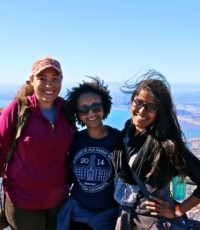 Lavina (right) with fellow 2014-15 MaP Fellows Lauren Richardson (left) and Nada Ali (center) on a trip to South Africa.