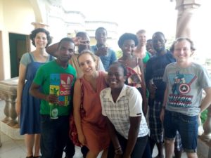 African School of Economics students invited the PiAf Fellows over for a meal on May 1st. Estelle, pictured front and center, cooked the amazing Cameroonian feast