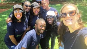 Social work and nursing staff at the clinic's annual team building sports day and Christmas Party